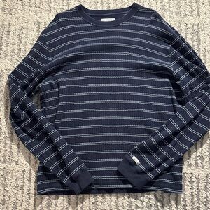 Hollister blue striped long sleeve knit sweater top size M